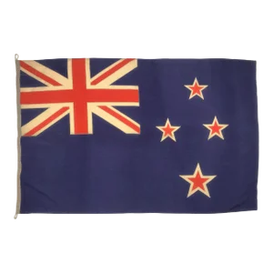 Large Vintage Wool Hand-Painted Flag of New Zealand