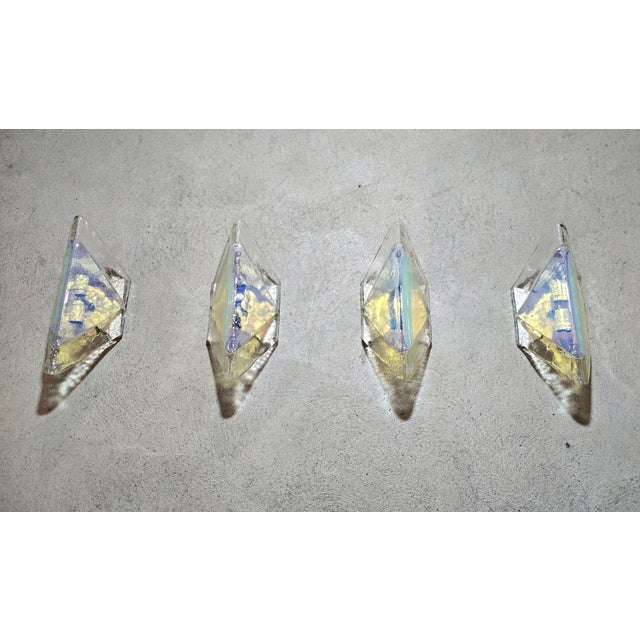 Vintage Murano Glass Wall Lights by Carlo Nason for A.V. Mazzega, 1960s, Set of 4 For Sale - Image 4 of 17