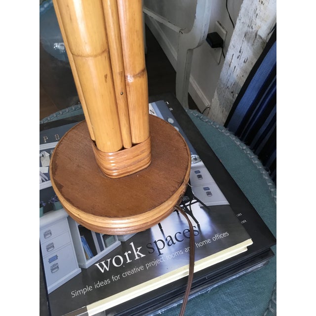 Copper Mid Century Rattan Table Lamp For Sale - Image 8 of 13