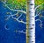 Ember Moon by Thane Gorek | Oil on Board Birch Tree with Colorful Leaves Against Night Sky For Sale