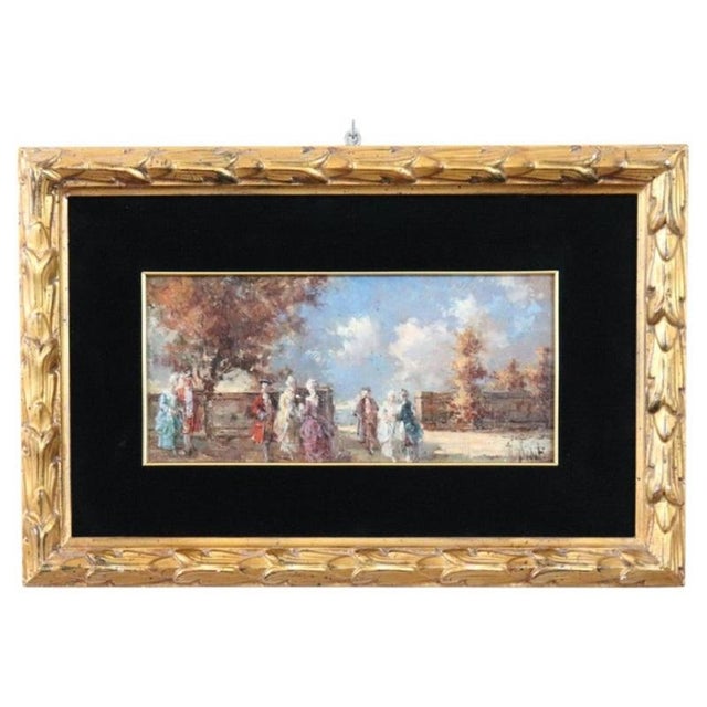 N. Sidoli, Gallant Scene, Oil Painting on Board, Early 20th Century, Framed For Sale - Image 12 of 12