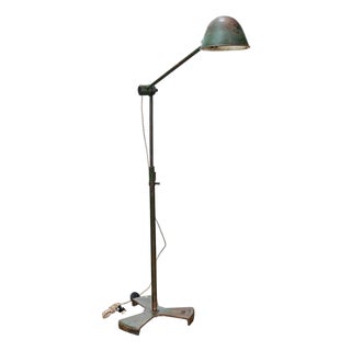 Mid 20th Century French Adjustable Industrial Floor Lamp by RG Levallois For Sale
