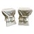 1980s Lane Trompe-Loeil White Draped Plaster Pedestal or Garden Stools After John Dickinson- Set of 2 For Sale