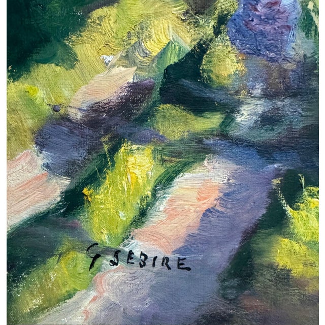 Gaston Sebire, French Post Impressionist Oil Painting Bucolic Wooded Country Lane Gaston Sebire, c.1960 For Sale In Miami - Image 6 of 11