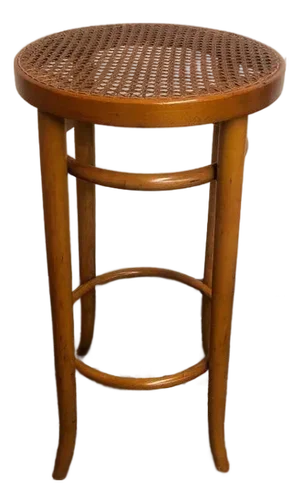 Vintage Thonet Style Bentwood Cane Seat Stool