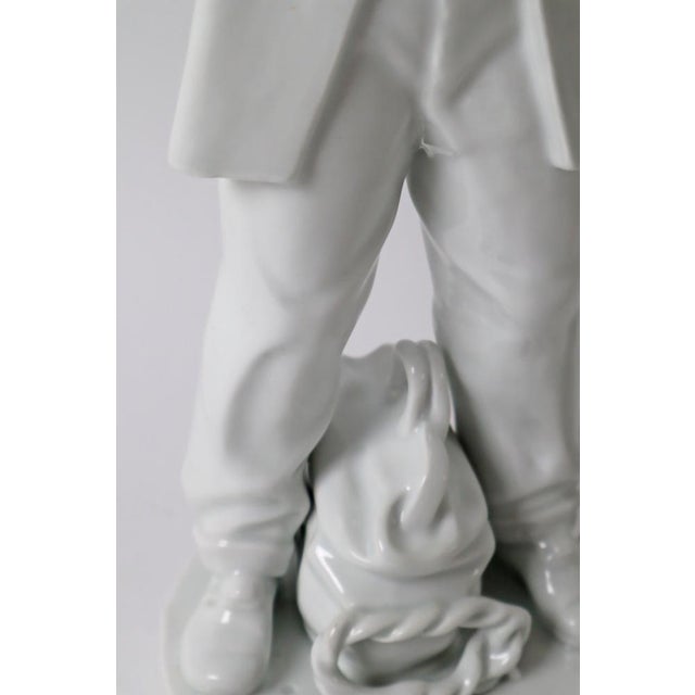 White Porcelain Statue of a Revolutionary with a Device for a Flag or Flower, 1950s For Sale - Image 17 of 18