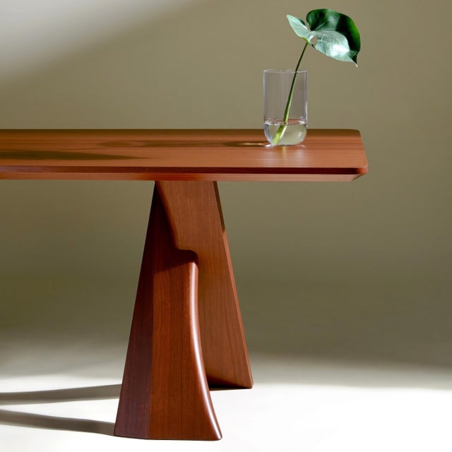 Not Yet Made - Made To Order Sculptural X-Base Mahogany Dining Table by Michael Maximo For Sale - Image 5 of 10