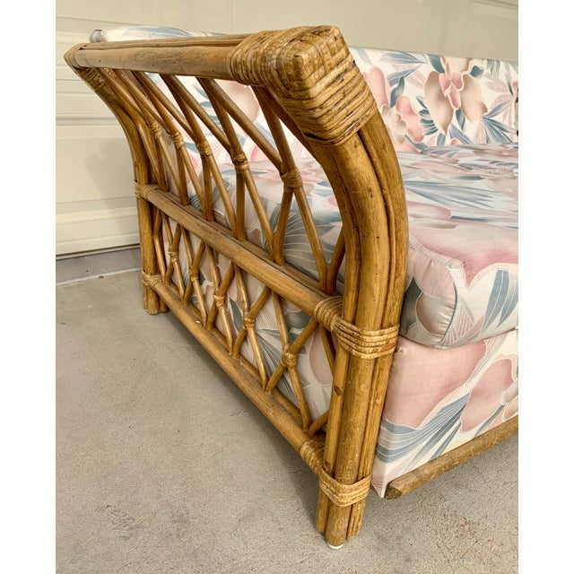 1970s Vintage Bamboo Rattan Sofa Loveseat For Sale In Phoenix - Image 6 of 8