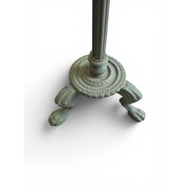 Romanesque Revival Bronze Floor Lamp with Archaeological Green Patina, 1950s For Sale - Image 6 of 12