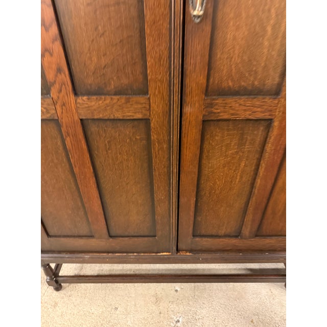 English Arts & Crafts Oak Armoire, Antique For Sale - Image 9 of 12