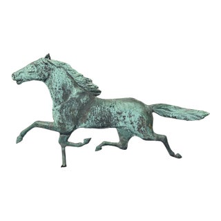 19th Century Copper Horse Weathervane, Strongly Attributed to Cushing & Son's, Ca. 1880 For Sale
