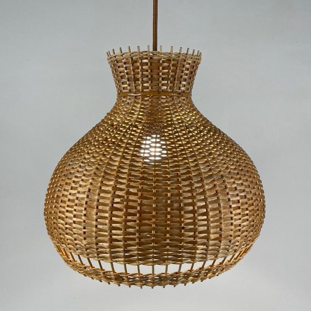 Austrian Rattan & Wicker Pendant, 1950s For Sale - Image 6 of 16