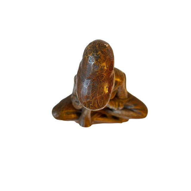 Mid Century Sculptured Ceramic Composite Woman Playing Flute For Sale - Image 9 of 10