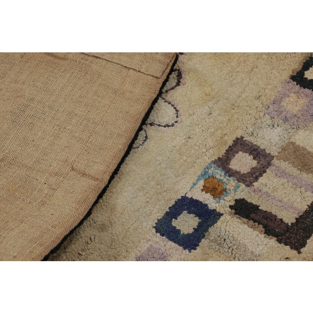 Beige Antique Hooked Rug in Beige-Brown With Medallion and Patterns From Rug & Kilim For Sale - Image 8 of 8