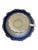 Beautiful German porcelain demitasse cup and saucer with a cobalt blue gradient in flow blue style with gold gilded edges...