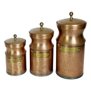 Vintage Copper Pots, France, 1960s, Set of 3 For Sale