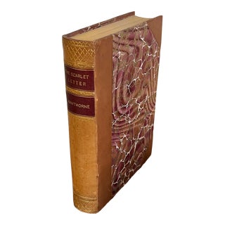 Antique 19th Century Leather Binding Nathaniel Hawthorne "The Scarlet Letter" For Sale
