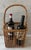 Vintage 4 Bottle Wicker Wine Basket For Sale - Image 4 of 11