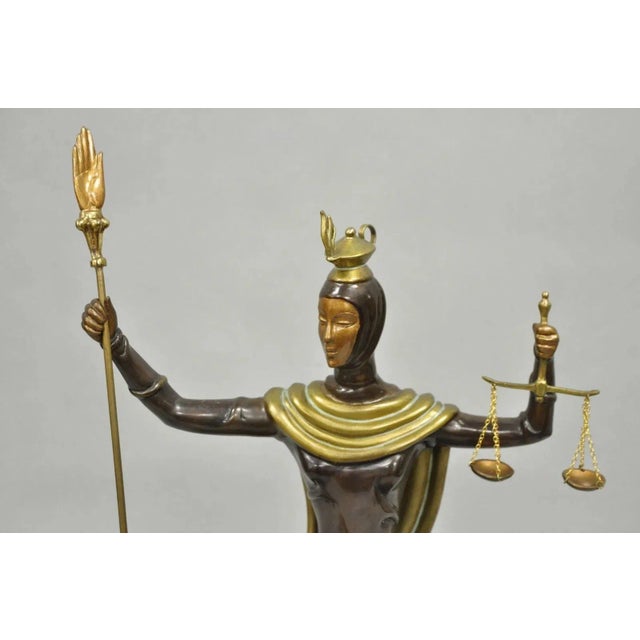 Erte (Romain De Tirtoff) "Justice" Limited 9/500 Bronze Goddess Sculpture 1984 For Sale - Image 4 of 12