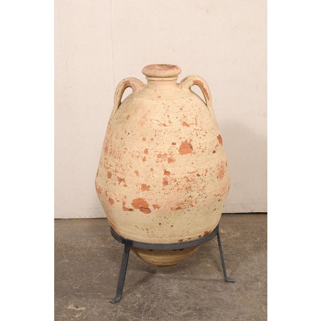 18th C. Mediterranean Jar on Custom Stand For Sale - Image 4 of 11