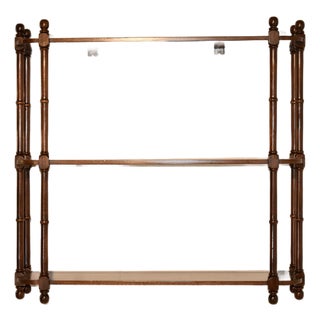 Circa 1950's English Mahogany Hanging Wall Shelf For Sale