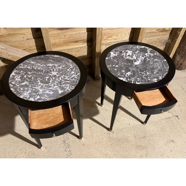 Black Louis XVI Small Tables, 1920s, Set of 2 For Sale - Image 8 of 13