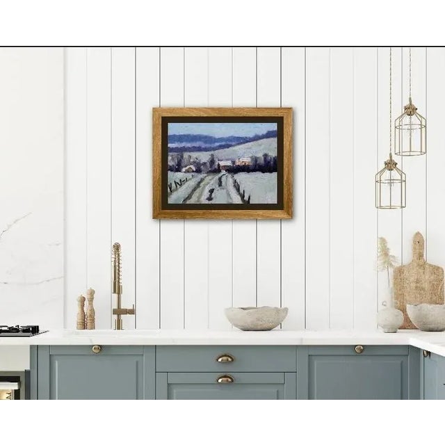 "Winter Backroads Virginia City, Nevada" Contemporary Impressionist Winter Landscape Oil Painting For Sale - Image 12 of 12