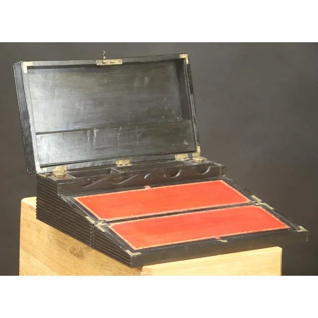 Black Writing Desk with Key For Sale - Image 6 of 9