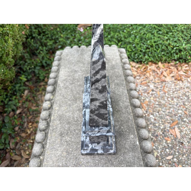 Gray Pair of Vintage Italian Marble Obelisks For Sale - Image 8 of 10