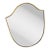 Small Italian Shield Mirror With Brass Trim, 1950s For Sale