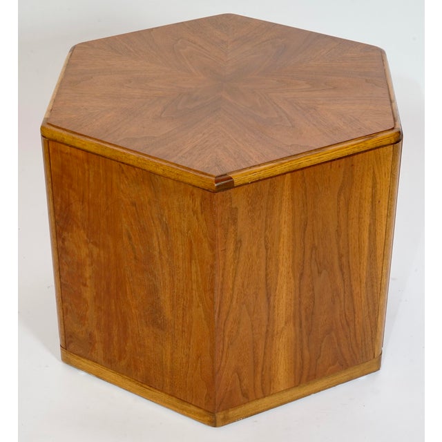 Altavista Lane 1960s Lane Walnut Hexagon Side Table Mid Century Modern For Sale - Image 4 of 12