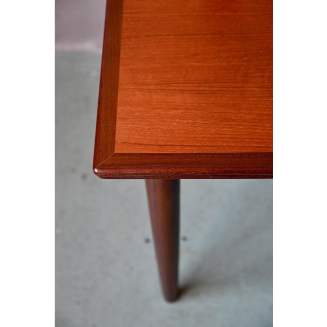 Brown Vintage Scandinavian Teak Dining Table with Spindle Legs and Extendable Leaves, 1970s For Sale - Image 8 of 18