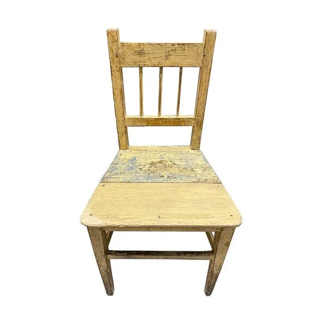 Wood Antique French Pine Side Chairs- A Set of 4 For Sale - Image 7 of 13