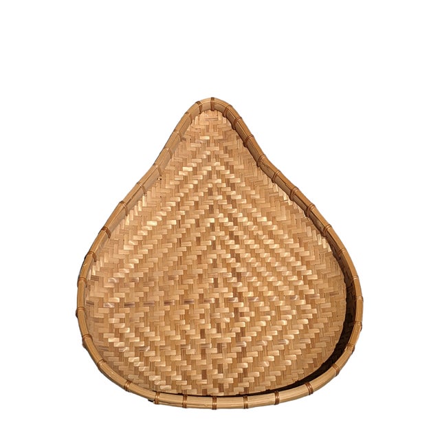 Wood Vintage Gourd Shaped Winnowing Basket For Sale - Image 7 of 11