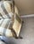 Harden Furniture Harden Berger French Louis XVI Style Marquise Silk Plaid Arm Chair & Ottoman For Sale - Image 4 of 10