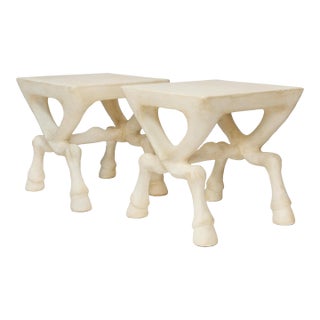 Late 20th Century John Dickinson Attributed Hoofed Side Tables - A Pair For Sale