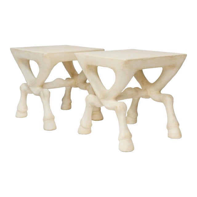 Late 20th Century John Dickinson Attributed Hoofed Side Tables - A Pair For Sale