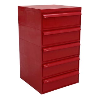 Red Model 4601 Chest of Drawers by Simon Fussell for Kartell, 1970s For Sale