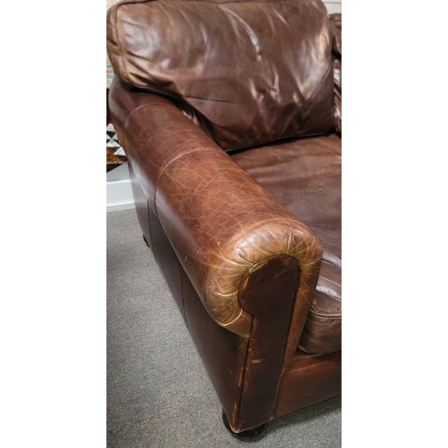 Animal Skin 1980s Leather Sofa For Sale - Image 7 of 9