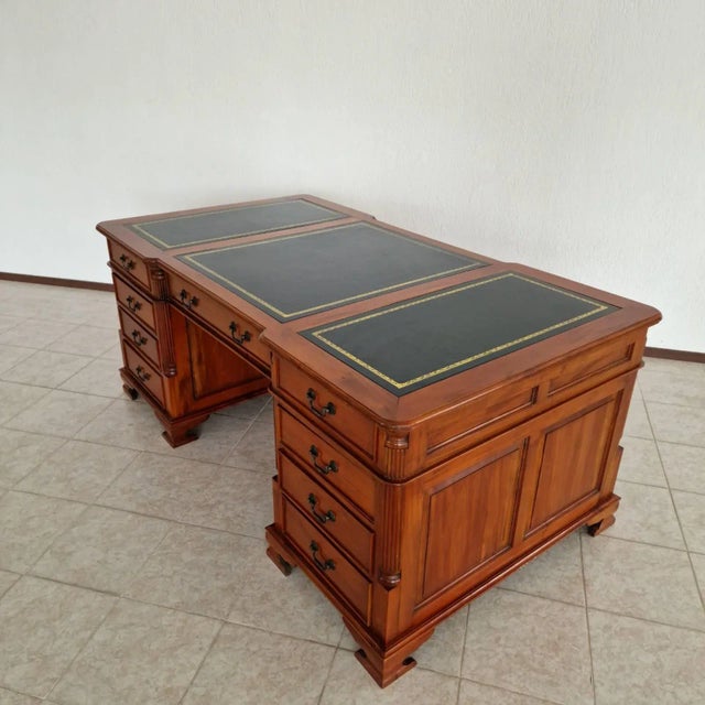 Brown Chesterfield Desk and Chair, 1980s, Set of 2 For Sale - Image 8 of 16