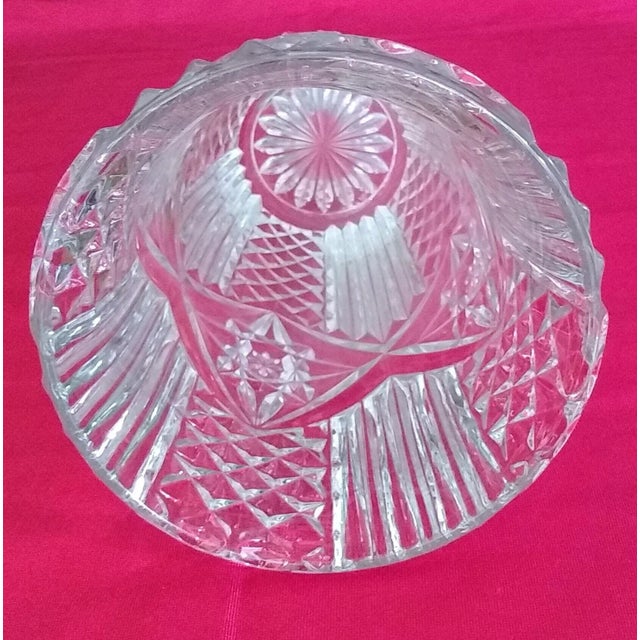 Art Deco 1980s Vintage Crystal Vase For Sale - Image 3 of 6