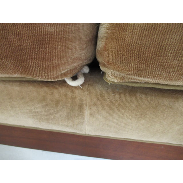 C. .2000 Donghia "Geneva," Coll. Walnut Framed Sofa in "Bravo" Donghia Textile a Cotton-Velvet For Sale - Image 14 of 18