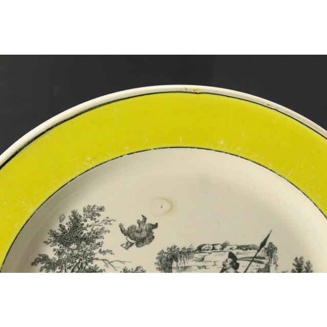 Mid. 19th C. Pair Creil Montreau Faience Creamware Plates - Don Quixote Scenes, France For Sale - Image 14 of 18