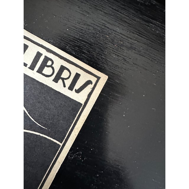 Vintage Art Deco Ex Libris Bookplate With Gazelle Artwork For Sale - Image 4 of 9