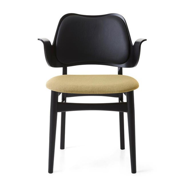 Gesture chair black beech black leather butter by Warm Nordic Dimensions: D56 x W53 x H 80 cm Material: Teak or white...