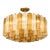 Murano Amber and Clear Tronchi Flush Mount For Sale