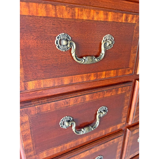 Large 15 Drawer Tall Traditional Wood Dresser Chest of Drawers in Antique Style For Sale - Image 9 of 10