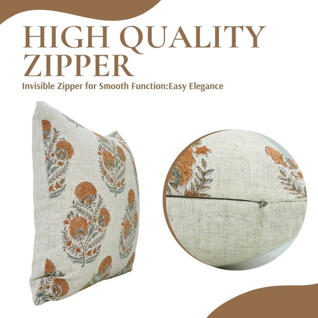 Art Deco Fabdivine Artisan Block Print Throw Pillow Cover 12x20 Inch Viscose Linen-Mohini For Sale - Image 3 of 5