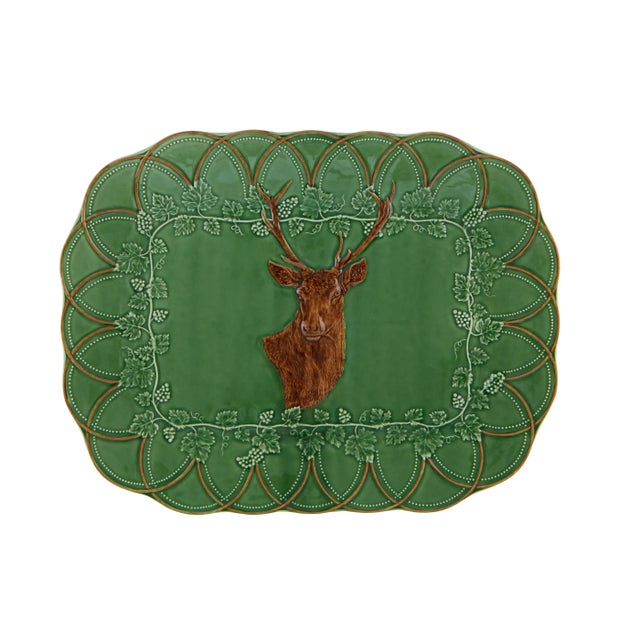 Traditional Bordallo Pinheiro Woods Tray Deer, 19" x 15" For Sale - Image 3 of 3