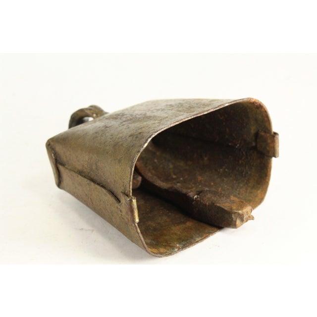 Ea./Mid 1800's Primitive Wrought Iron Cow Bell W Original Clapper New England For Sale - Image 12 of 18